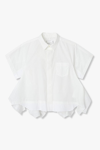 SACAI 여성 포플린 숏 슬리브 셔츠(화이트) | 신세계V