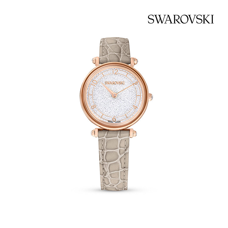 SWAROVSKI(스와로브스키) [스와로브스키/본사정품] Crystalline Wonder 로즈골드 레더 시계 5656899 ...