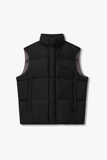 ARMANI EXCHANGE 남성 하이넥 스트링 헴 다운 패딩 베스트 | 신세계V