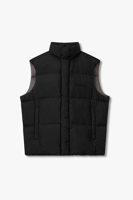 ARMANI EXCHANGE 남성 하이넥 스트링 헴 다운 패딩 베스트 | 신세계V