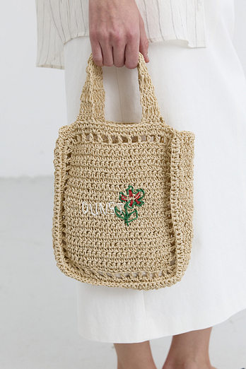 DUNST HAND DRAWING BLOOM MINI BAG NATURAL CREAM_UDBA5E216CR | 신세계V
