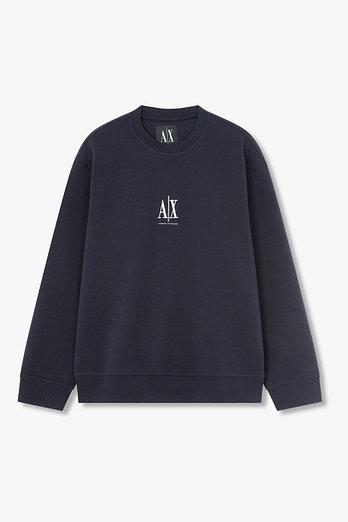 ARMANI EXCHANGE 남성 코튼 블렌드 자수 로고 맨투맨 | 신세계V