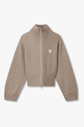 BRUNELLO CUCINELLI 여성 메탈릭 하이넥 니트 집업 가디건 | 신세계V