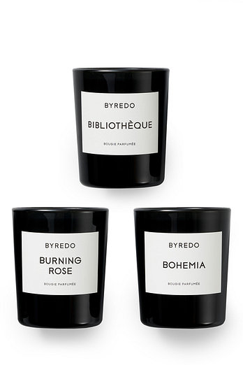 BYREDO 프래그런스 캔들 70g X3 기프트 세트 (버닝로즈, 비블리오티크, 보헤미아) | 신세계V