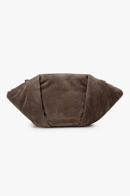 BRUNELLO CUCINELLI 여성 마그네틱 버튼 스웨이드 파우치 | 신세계V