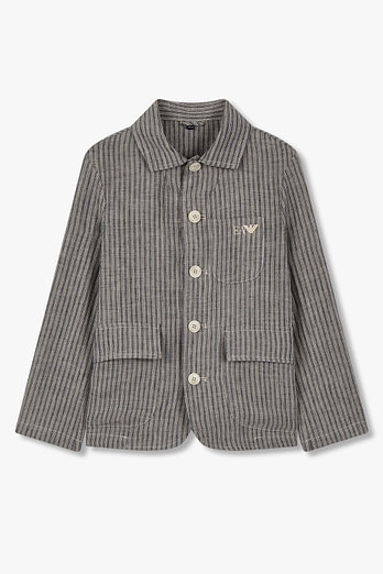 EMPORIO ARMANI JUNIOR [남아] 스트라이프 린넨 자켓 | 신세계V