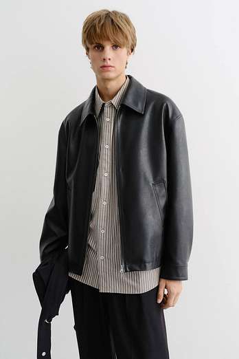 DUNST UNISEX ALTER-LEATHER ZIP-UP BLOUSON BLACK_M_UDJU5C106BK | 신세계V