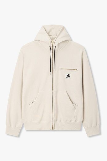 SACAI [CARHARTT WIP] 남성 코튼 저지 후디(라이트 베이지) | 신세계V