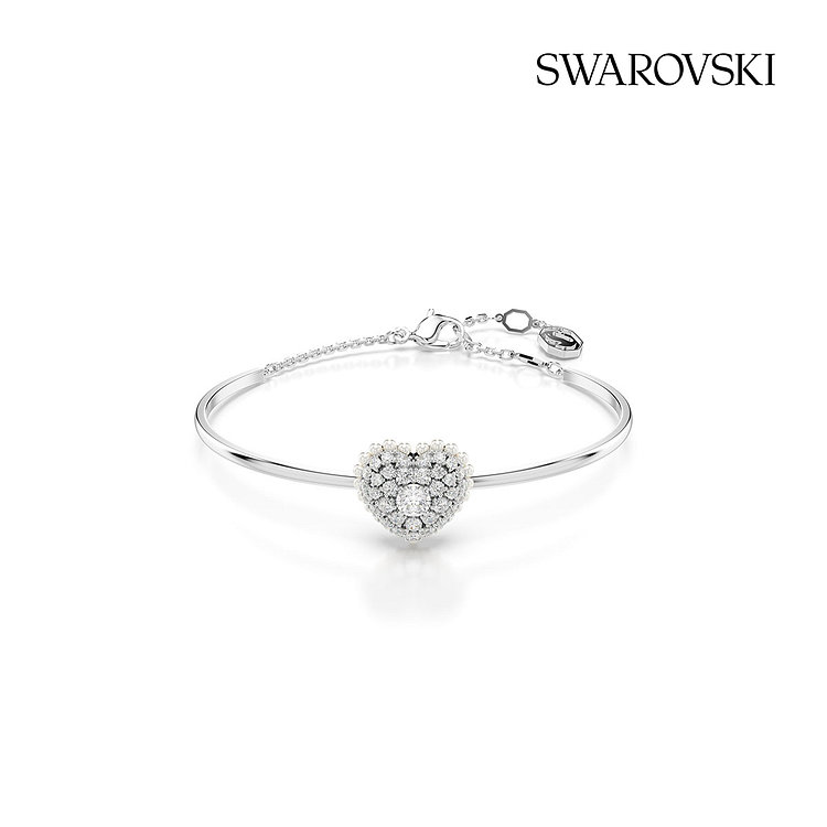 SWAROVSKI(스와로브스키) [스와로브스키] Idyllia 로듐 하트 뱅글 팔찌M 5684385 | 신세계V