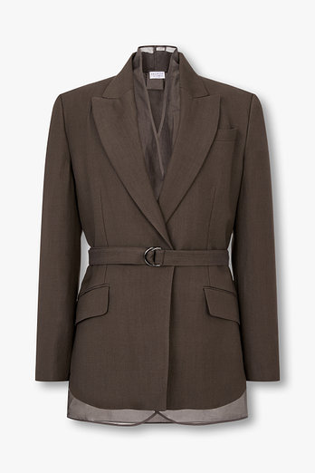 BRUNELLO CUCINELLI 여성 린넨 블렌드 벨티드 자켓 | 신세계V