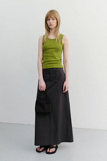 DUNST A-LINE MAXI SKIRT CHARCOAL GREY_UDSK6B222CG | 신세계V