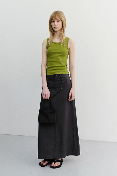 DUNST A-LINE MAXI SKIRT CHARCOAL GREY_UDSK6B222CG | 신세계V