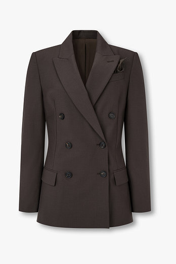 BRUNELLO CUCINELLI 여성 피크트 라펠 행거치프 더블 자켓 | 신세계V