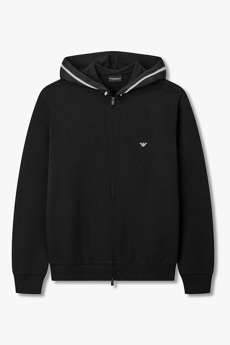 EMPORIO ARMANI UNDERWEAR 남성 배색 테이프 라운지 후디 자켓 | 신세계V
