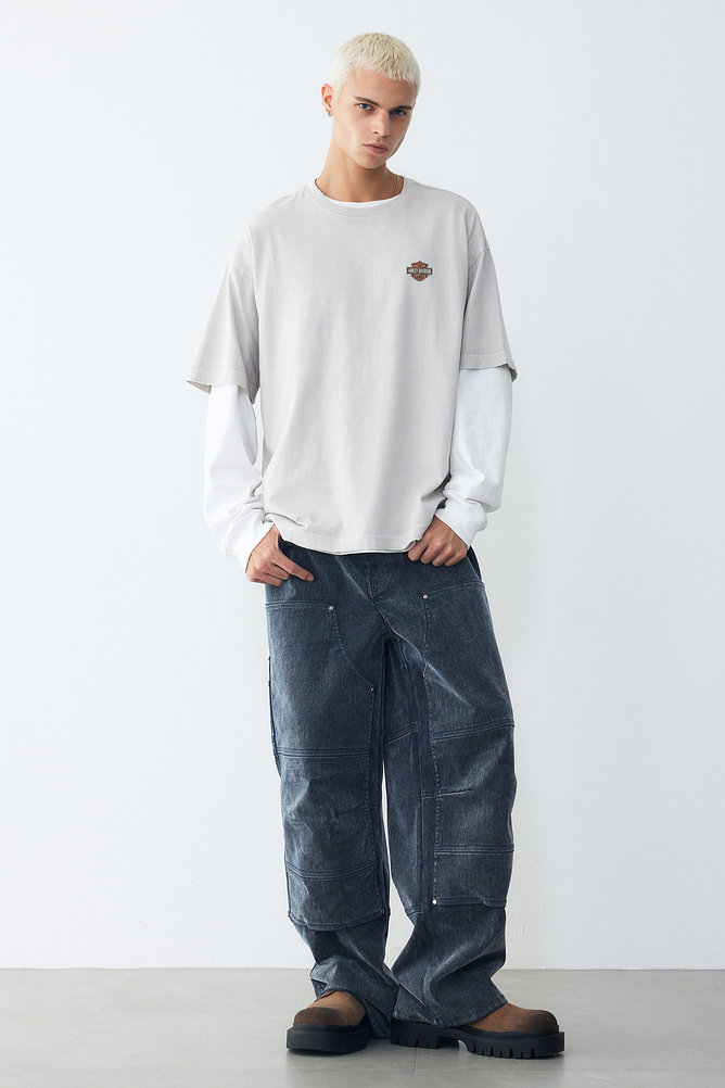 [American Vintage] 1903 B&S 디스트레스드 반팔 티셔츠 라이트 바이올렛