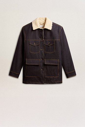 GOLDEN GOOSE KOREA [공식 스토어] 골든구스  남성 디스트레스드 데님 재킷 GMP01946 P001682 50881 | 신세계V