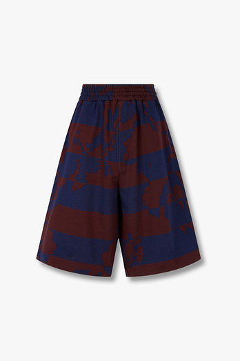 DRIES VAN NOTEN 배색 코튼 밴딩 버뮤다 쇼츠 | 신세계V