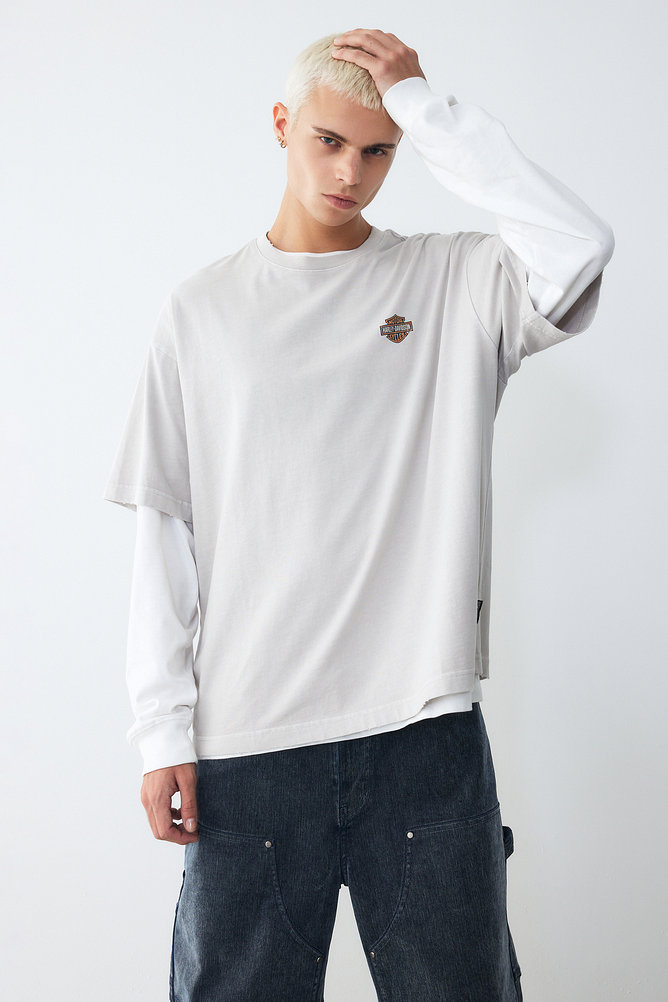 [American Vintage] 1903 B&S 디스트레스드 반팔 티셔츠 라이트 바이올렛
