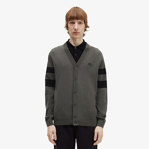 FRED PERRY(프레드페리) [Sharp] 팁드 슬리브 가디건 (638) AFPM2335534-638 | 신세계V