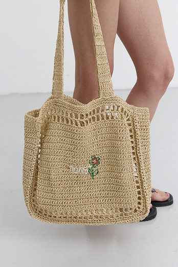 DUNST HAND DRAWING BLOOM BAG NATURAL CREAM_UDBA5E217CR | 신세계V