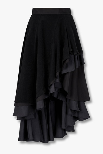 Yohji Yamamoto [FEMME] 레이어드 어시메트릭 스커트 | 신세계V