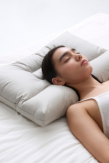 JAJU 순면 통세탁 경추 굽 베개 60x40cm 그레이 | 신세계V