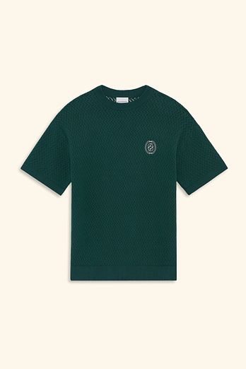 DROLE DE MONSIEUR D Mirror Openwork Knit T-shirt D0WAA26104GRX | 신세계V