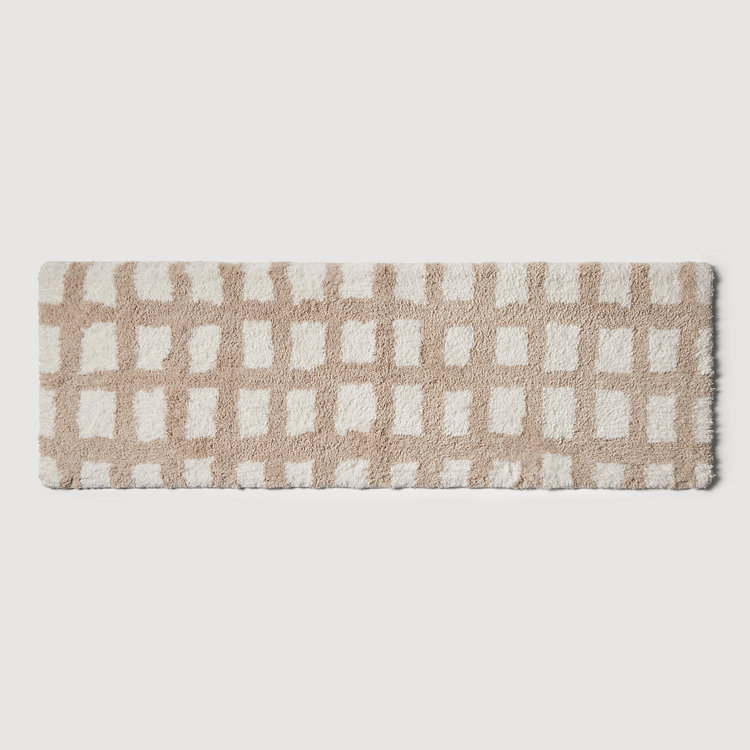 돌담 체크 소프트 터프팅 매트 120x40cm 베이지