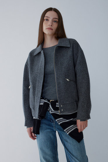 VOICE OF VOICES(보브) 울 블렌드 트윌 블루종 자켓 | 신세계V