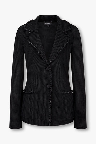 EMPORIO ARMANI(엠포리오 아르마니) 여성 비즈 디테일 니트 싱글 자켓 | 신세계V