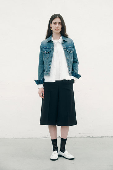 워싱 데님 트러커 자켓