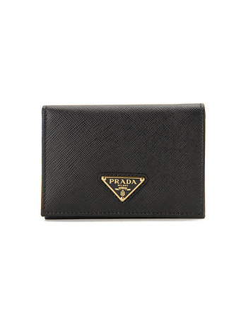 PRADA [PRADA] 26FW 사피아노 금장 로고 코인 반지갑 블랙 1MV021 QHH F0002 | 신세계V