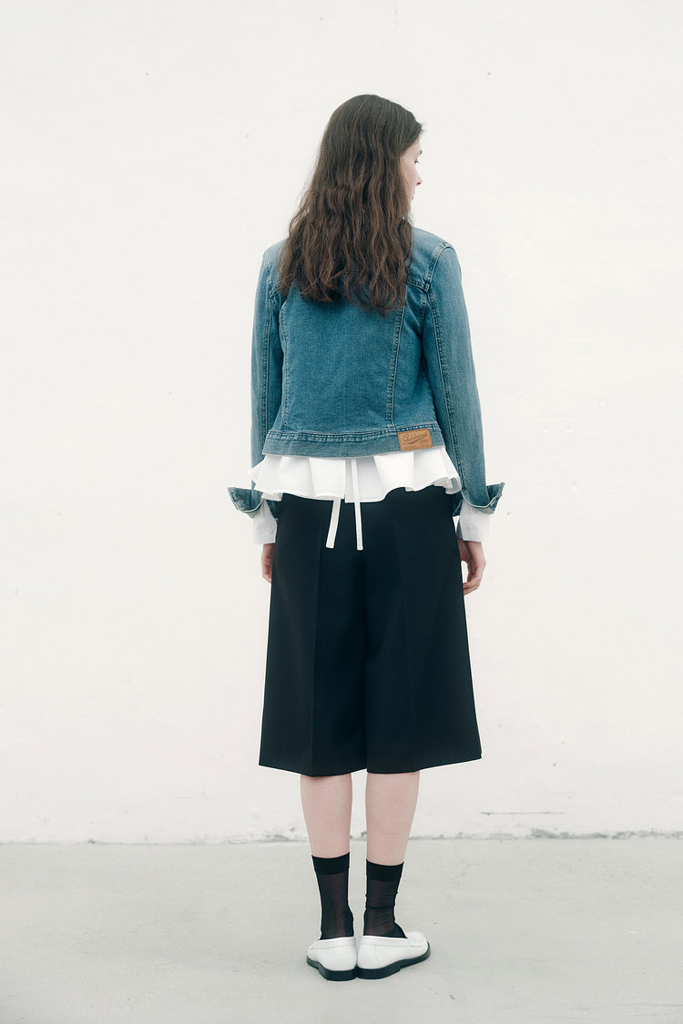 워싱 데님 트러커 자켓