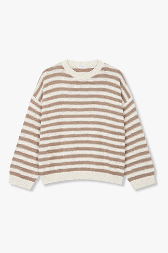 BRUNELLO CUCINELLI 여성 시퀸 스트라이프 니트 풀오버 | 신세계V
