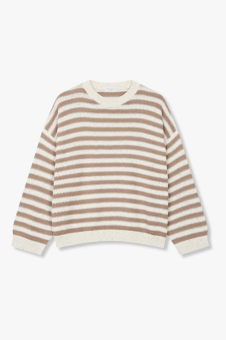 BRUNELLO CUCINELLI 여성 시퀸 스트라이프 니트 풀오버 | 신세계V