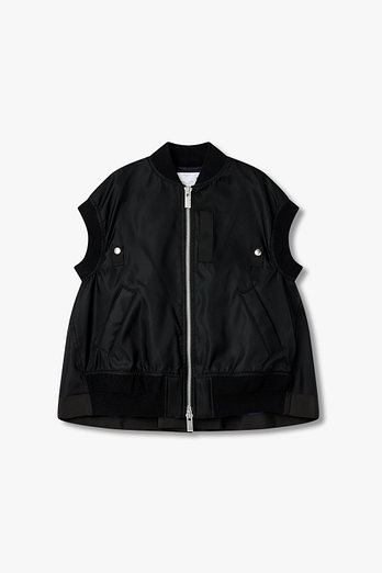 SACAI [CLASSICS]여성 나일론 트윌 베스트_블랙 | 신세계V
