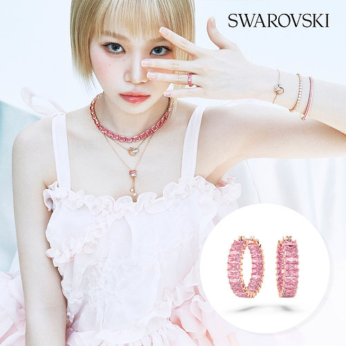 SWAROVSKI(스와로브스키) [스와로브스키/본사정품] Matrix 핑크 후프 귀걸이 5657726 | 신세계V