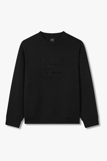 ARMANI EXCHANGE 남성 엠보 로고 스트레치 맨투맨 | 신세계V