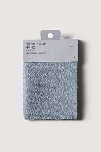 JAJU 까슬까슬 스트레치 샤워타월 20x45cm 블루그레이 | 신세계V