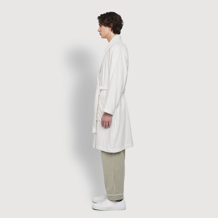 데일리 코튼 테리 배스 로브 화이트