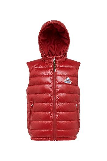 PYRENEX (24FW) 키즈 체슬린 (CHESLIN) 다운 후드 베스트 - ROUGE | 신세계V