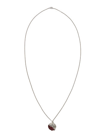 ADEKUVER [JEAN PAUL GAULTIER] 장 폴 고티에 실버 버건디 왁스 실 펜던트 네크리스 26/01-U-JW062-X061-9128 | 신세계V
