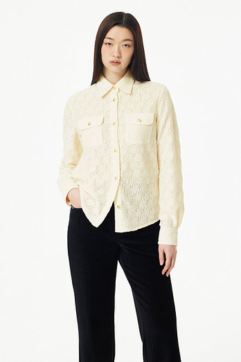 GCUT 투 플랩 포켓 레이스 블라우스 | 신세계V