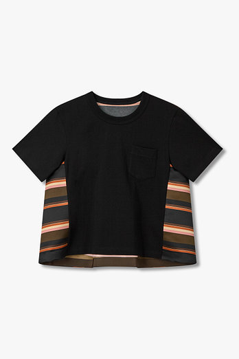 SACAI 여성 호리존탈 스트라이프 티셔츠(블랙) | 신세계V