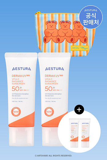 AESTURA 에스트라 더마UV365 비타C 광채수분 선크림 40ml * 2 | 신세계V