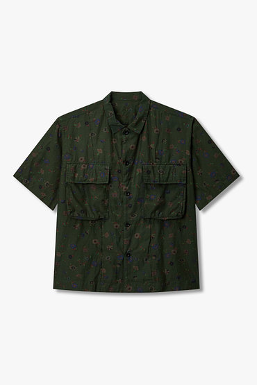 SACAI(사카이) 남성 오버다이드 플로럴 프린트 셔츠(다크 그린) | 신세계V