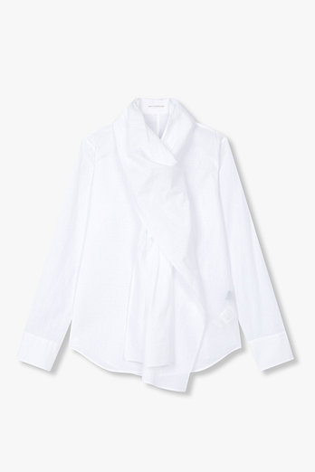 Yohji Yamamoto [FEMME] 스톨 디테일 코튼 블라우스 | 신세계V
