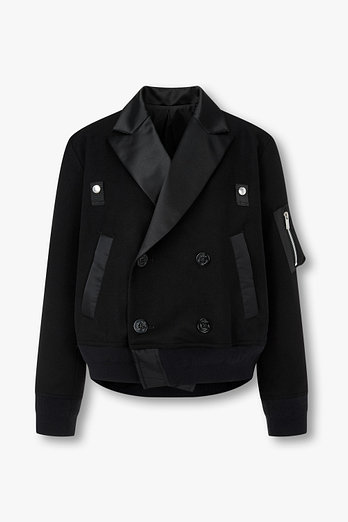 SACAI 여성 울 플란넬 나일론 트윌 자켓 | 신세계V