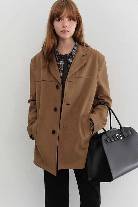 DUNST UNISEX ALTER-SUEDE HALF JACKET CAMEL_UDJA5C110CM | 신세계V