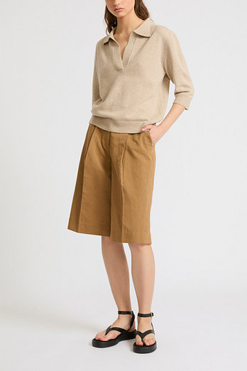 YVES SALOMON [공식] 이브살로몬 코튼 숏 팬츠 | 신세계V